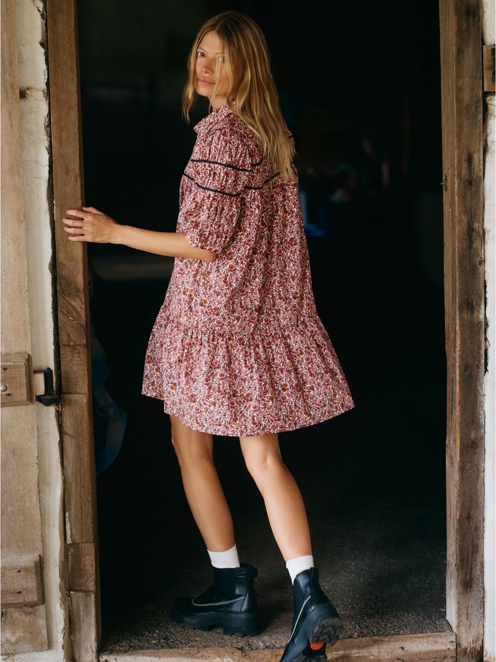 Maeve Anthropologie Leandra Shirred Yoke Mini Dress NWT
